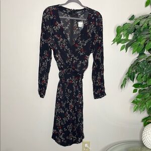 Michel Studio Black Floral Long Sleeve Dress